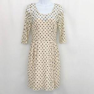 Betsey Johnson Cream & Black Lace Polka Dot Dress